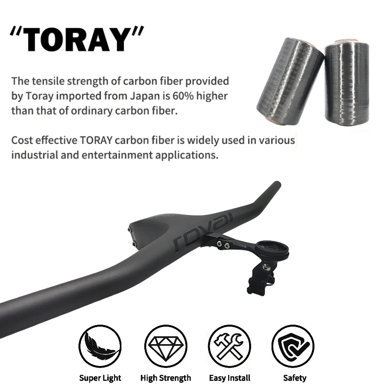 XC MTB Carbon Faser Lenker 260g Breite 780mm Integrierte Fahrrad Rahmen Teile 60/70/80/90/100mm Durchmesser Fahrrad Zubehör – Detail 2