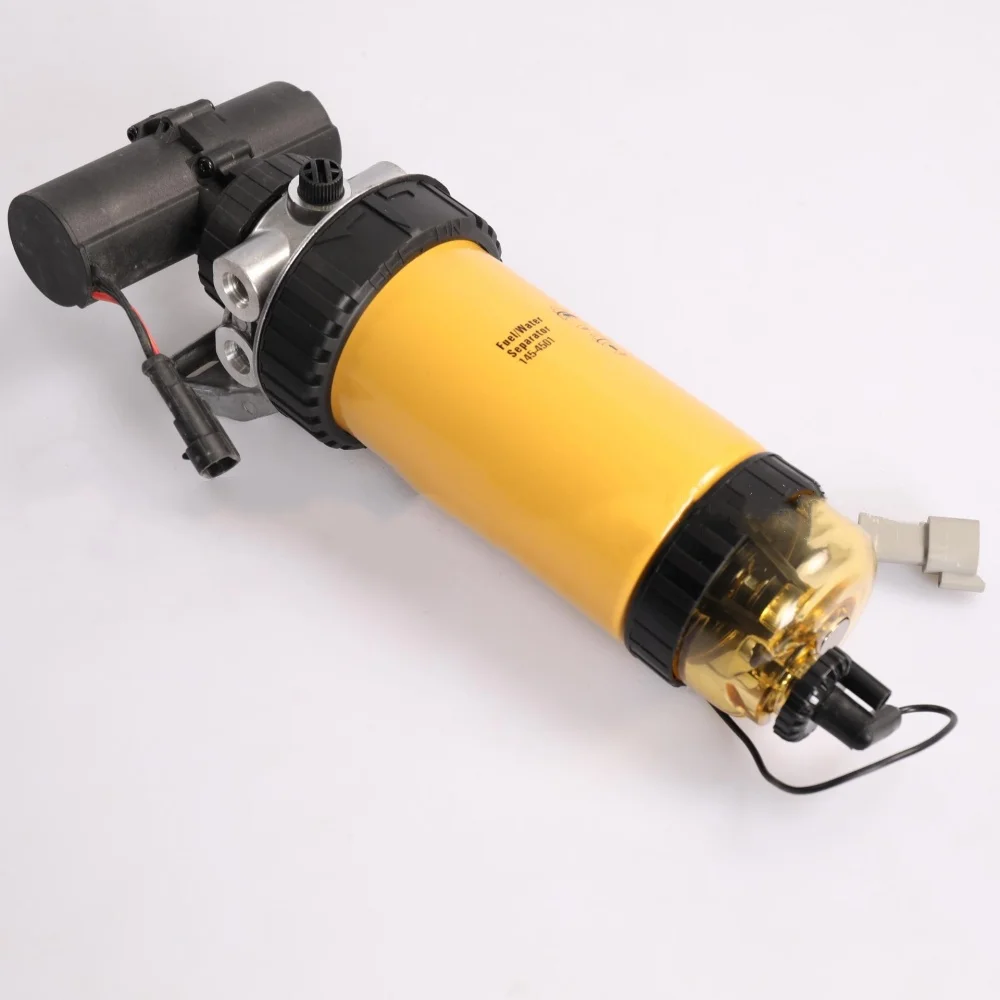 Original Fuel Filter Assembly With 12V Electronic Pump 145-4501 Diesel Engine Fuel Water Separator 1454501 For CAT JCB