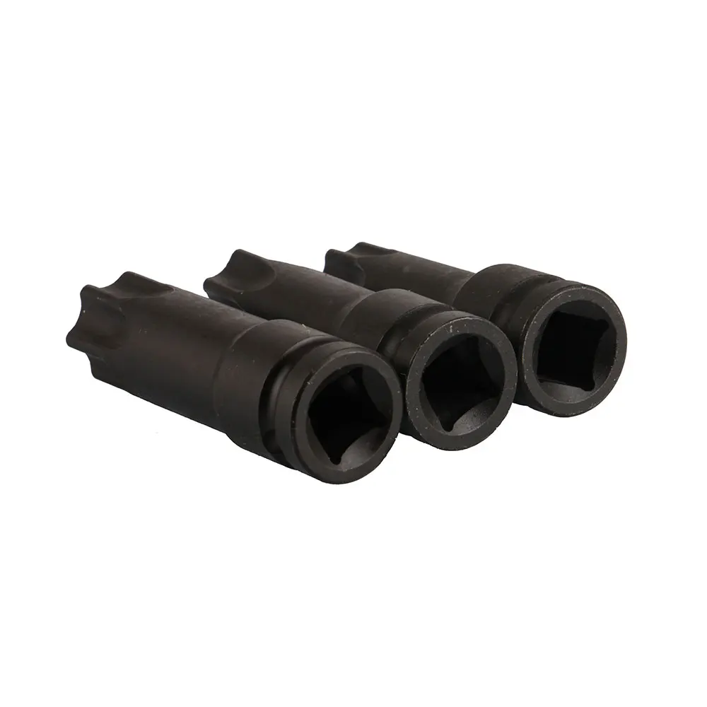 3Pcs 1/2 Sqaure Drive T80 T90 T100 Black Torx Socket Set of Tools Pneumatic Wrench Spanner Accessories 5