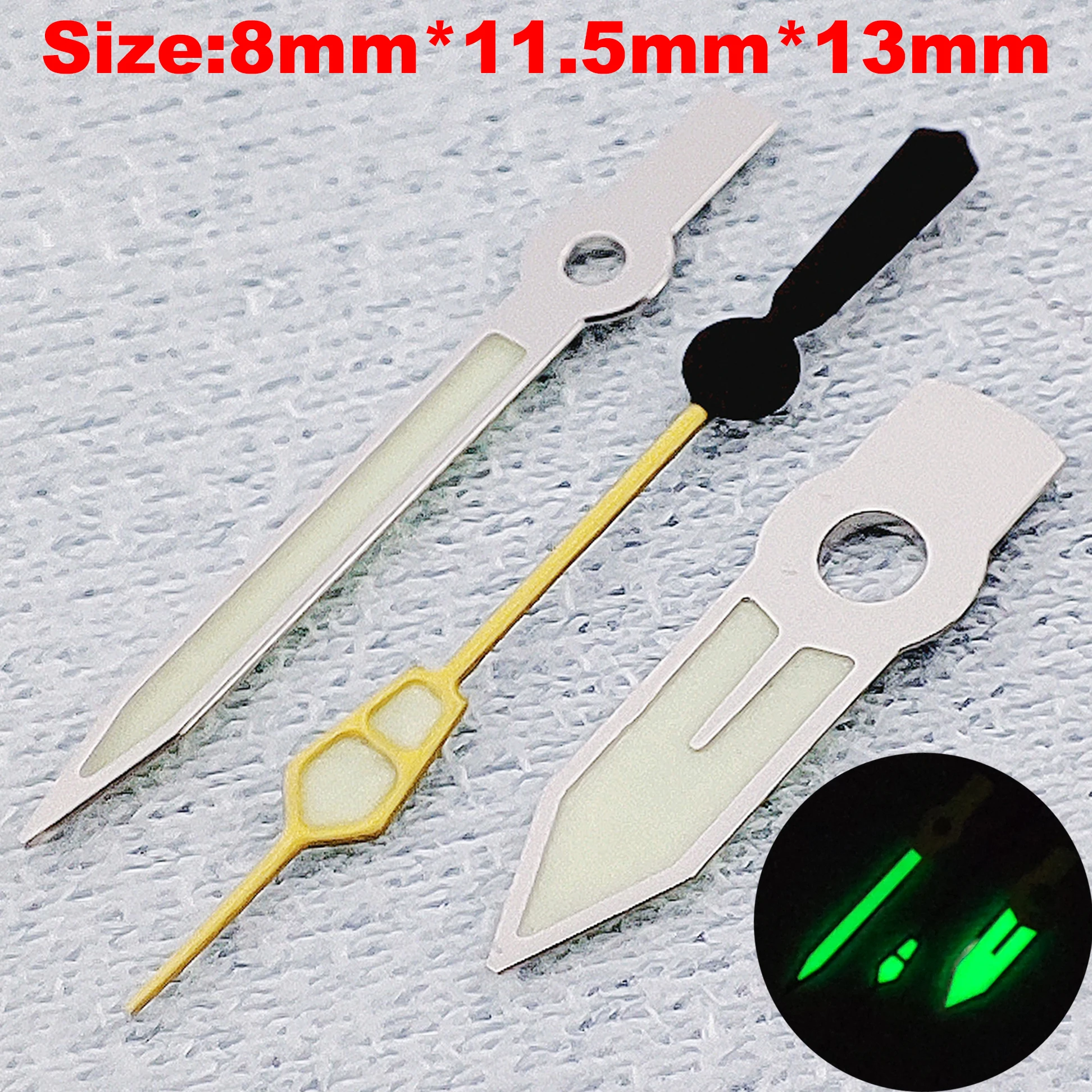 Luminous Multi-Color Watch Hands - Green, Black, Silver, Gold, Rose