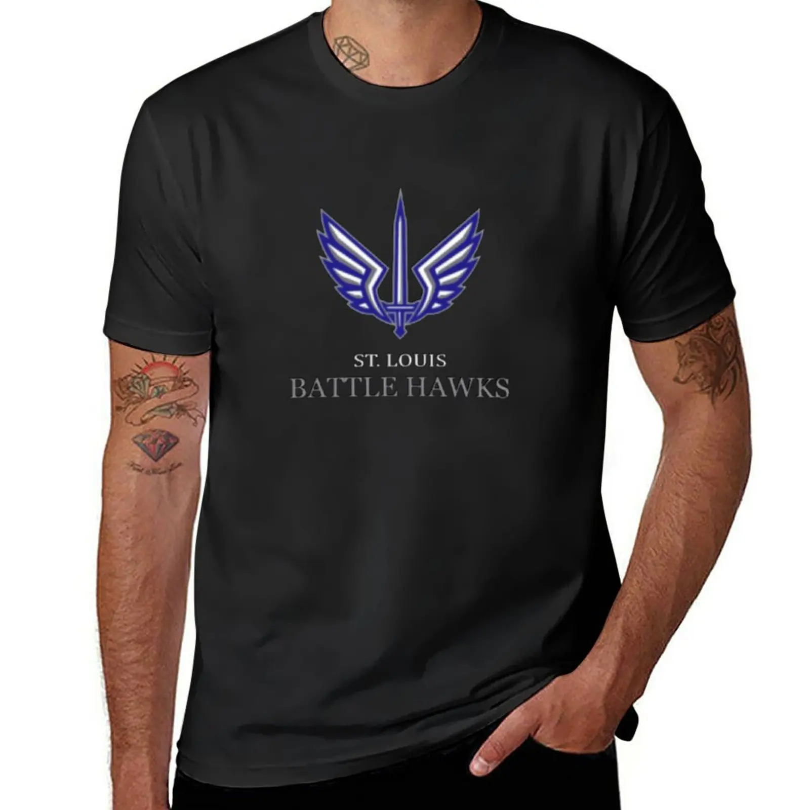 Battlehawks Football St. Louis Ka-Kaw T-Shirt Blacks Summer Top T-Shirt Per Uomo Pack