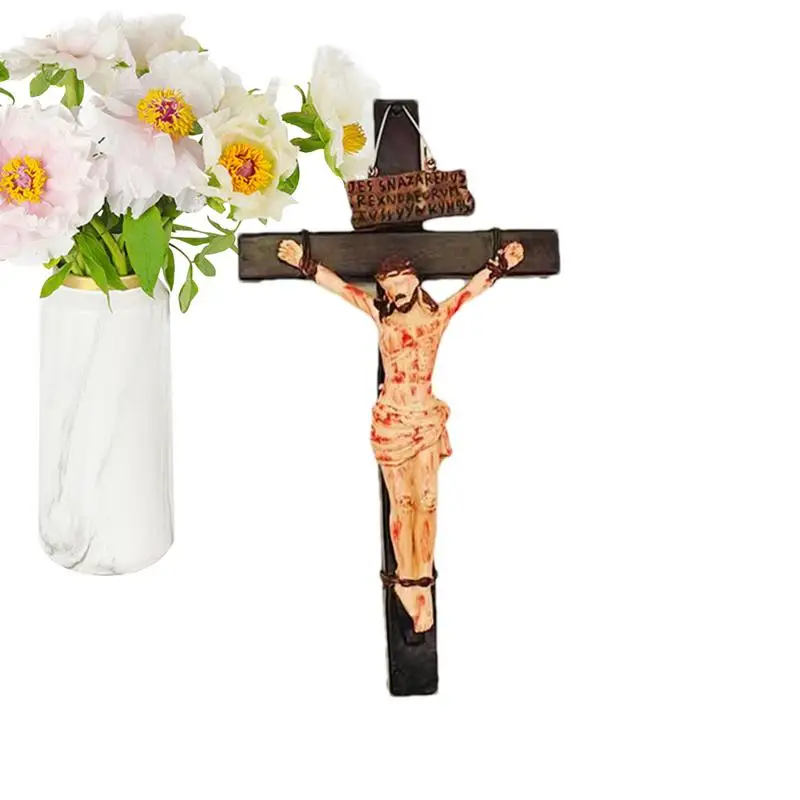 

Jesus on The Cross Wall Decor Resin Crucifix Cross Hang Wall Decor for Home Easter Party Church Decoration Home Decoration