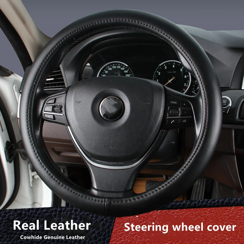 MotocoversCarAntiSlipNewGenuineLeatherSteeringWheelCover
