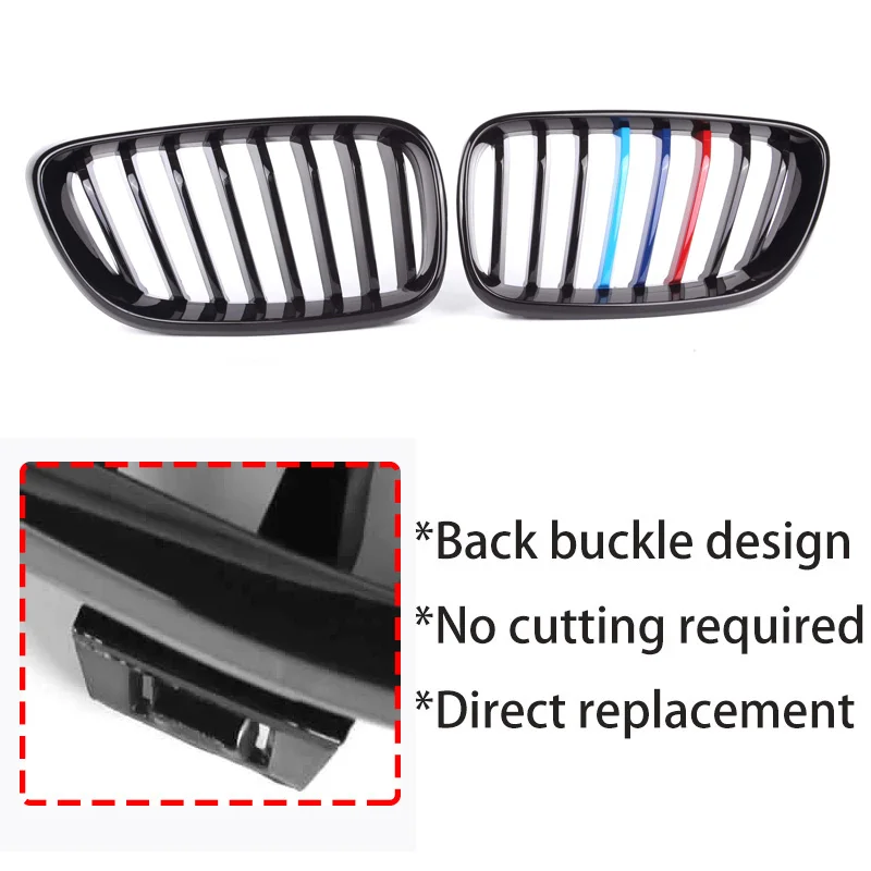 2 Series F22 Carbon Fiber + ABS Front Bumper Racing Grille Kidney Grills For BMW F87 M2 F23 Convertible F22 Coupe 2014 -