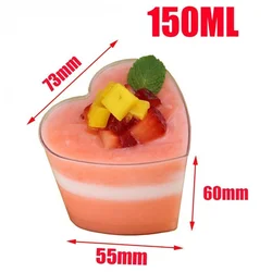 Mini Ladder Shaped Dessert Cups - Disposable Plastic Pudding Cups for Parties and Sweet Shops (150ml - love)