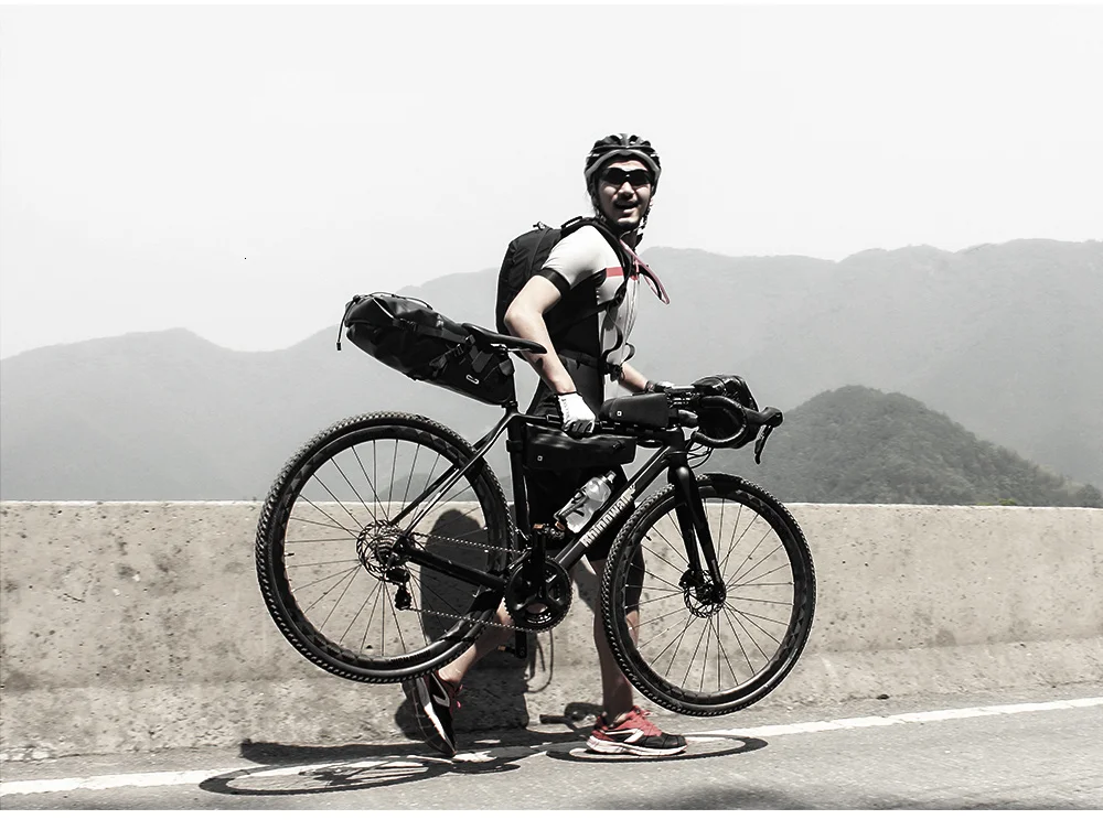 Rhinowal Bicycle Bags Waterproof Cycling Top Front Tube Frame Bag Large Capacity MTB Road Bicycle Pannier Black Bike Accessories (13)