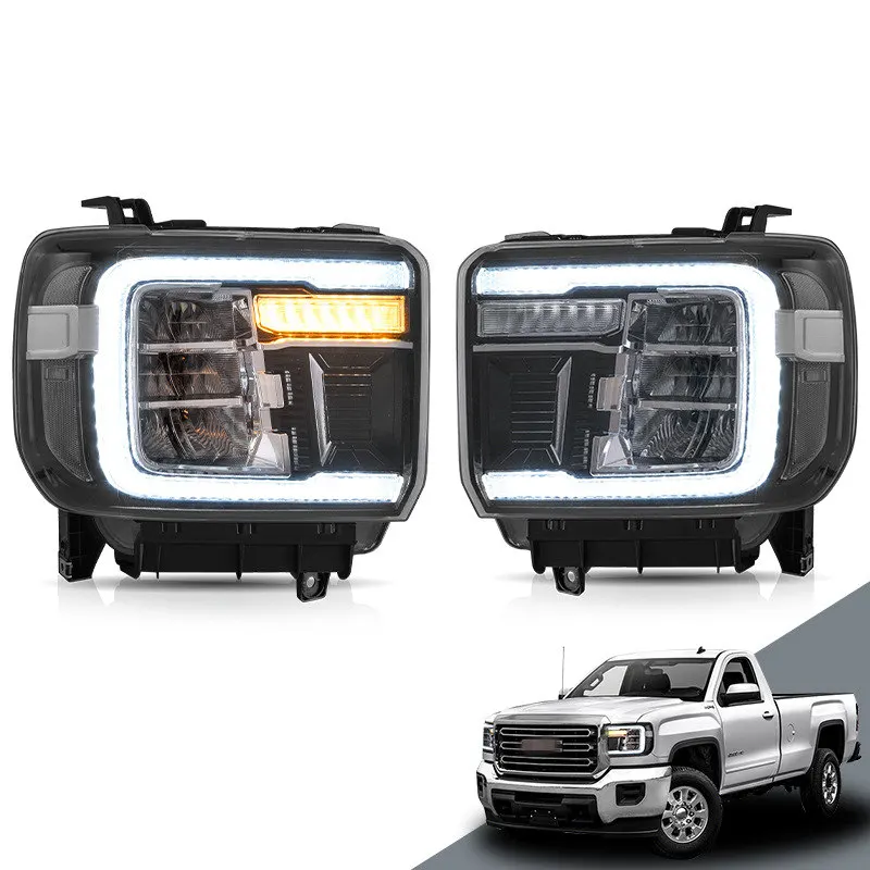 

Car DRL Head Lamp For GMC Sierra 1500 LED Headlight Assembly 2500HD 3500HD 2014-2018 Dynamic Turn Signal Light