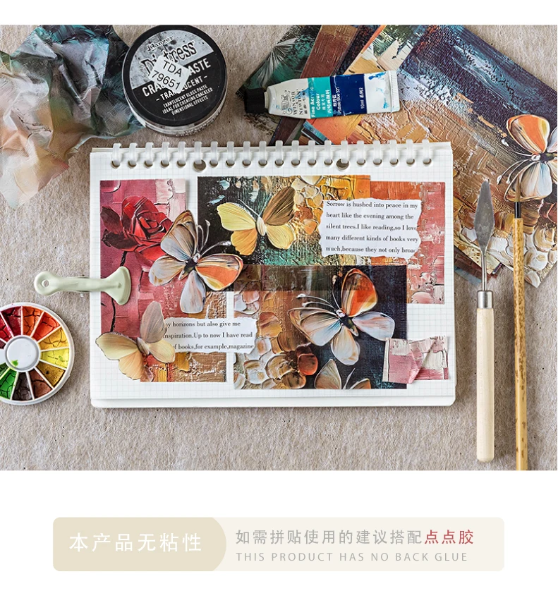 20 Stück Vintage Aquarell Blending Dekor Scrapbooking Material Papier DIY Scrapbooking Dekor Junk Journal Planer Kunstpapier – Detail 14