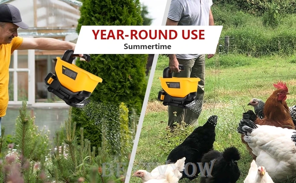 Cordless Salt Spreader for Dewalt 20V 60V Li-ion Battery Handheld Seed and Ferti
