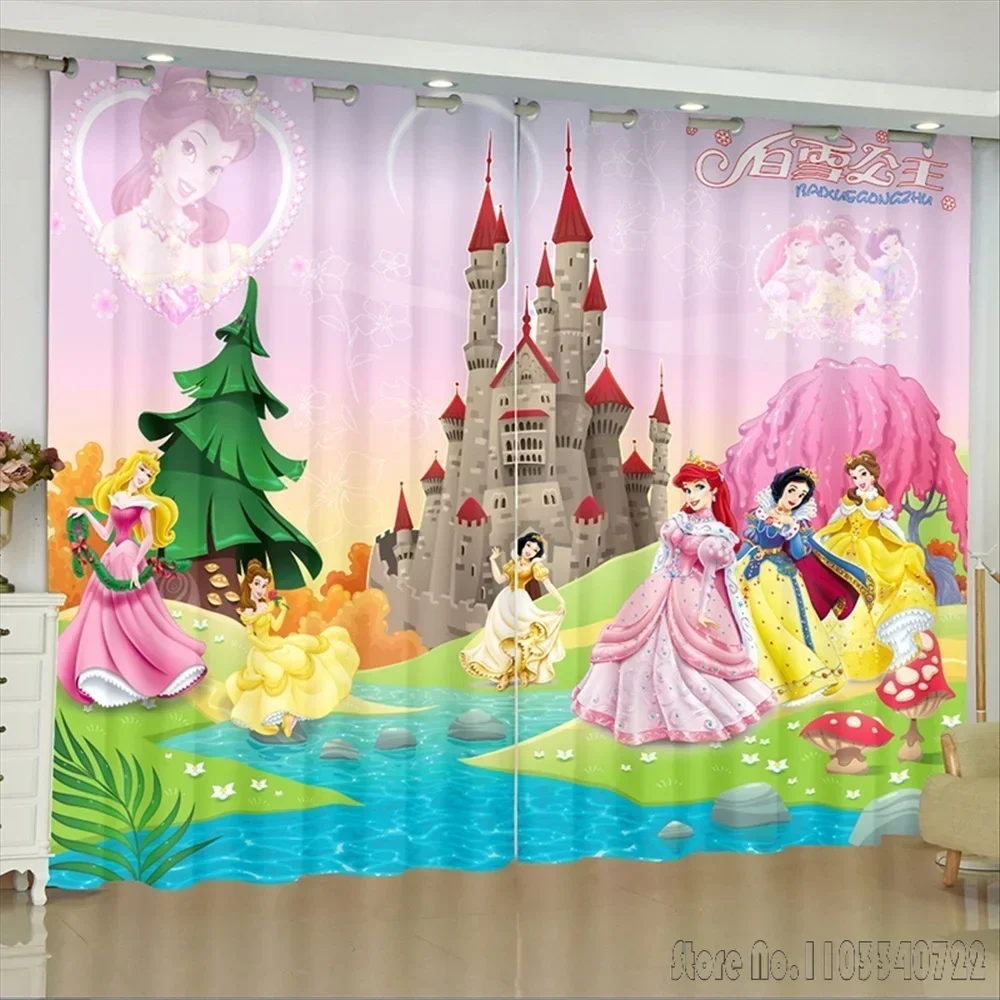 The Prince and Princess Belle Window Curtain 3D Print Blackout Curtains Living Room Bedroom Decor Custom Kids Gift 6