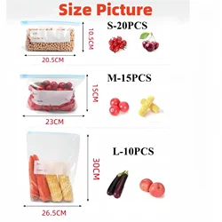 Silicone Leakproof Reusable Storage Bags - Set of 45 (45Pcs)