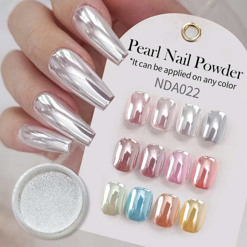 Aurora Silver Metallic Mirror Nail Powder – Chrome Glitter Effect