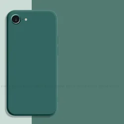 Premium Shockproof Liquid Silicone Phone Case - Soft Protective Back Armor Cover (Black Green)