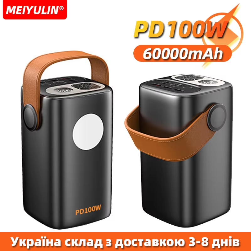 For Laptop Large Capacity 60000mAh Power Bank Portable USB C 100W Fast Charging External Spare Battery for IPhone Xiaomi Samsung