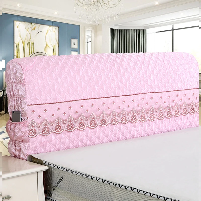 European Fabric Leather Bed Head Back Cover Headrest Lace Dust Proof Bed Headboard Cover Princess Luxurious Bedside