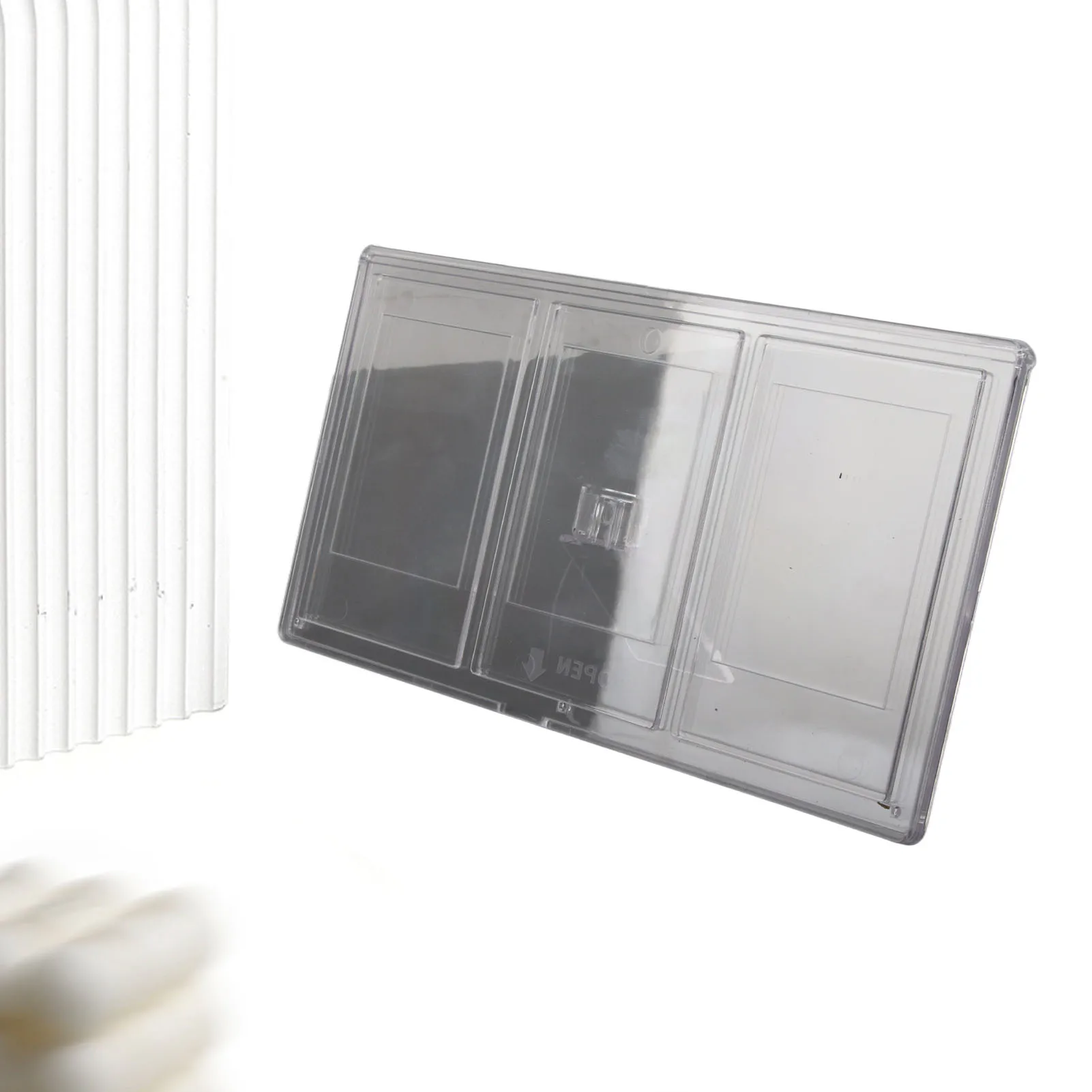 Cornice per foto verticale da 3 pollici Cornice per foto da tavolo con 3 griglie Cornice digitale trasparente da 3 scatole per desktop domestico - immagine 2