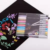 12pcs Metallic Marker Pens,Perfect For Rock Painting, Black Paper, Card Making! 2