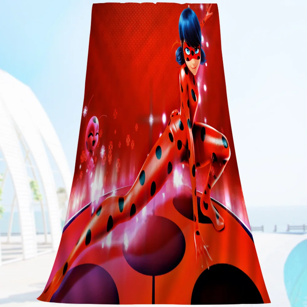 L-Ladybugs Beach Towels Shower Towel Sauna Travel Spa Microfiber Quick Dry Gym Accessories Cute Room Decor 6