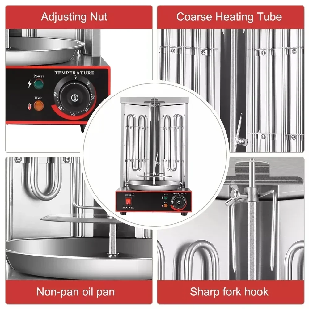Electric Semi-Automatic Rotating Doner Kebab Machine Chicken Shawarma Grill Machine.
