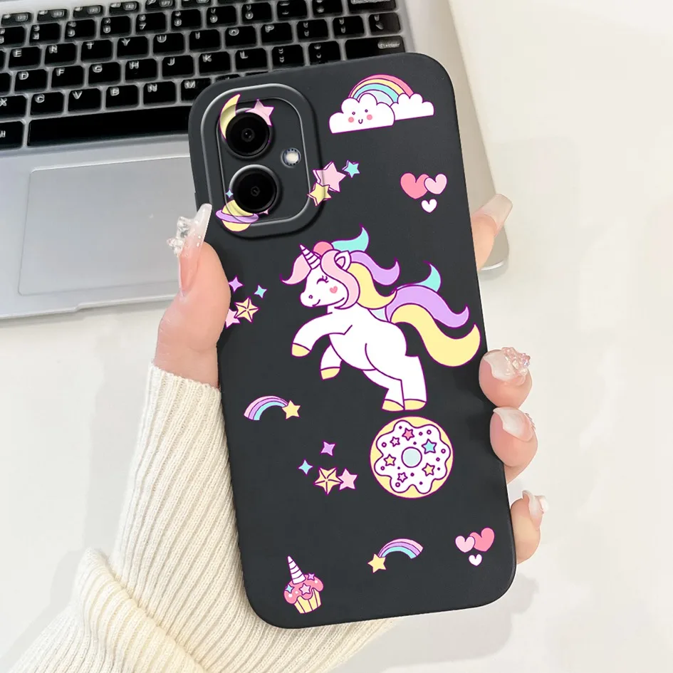 Cute Astronaut Unicorn Silicone Soft Case with Camera Lens Protection