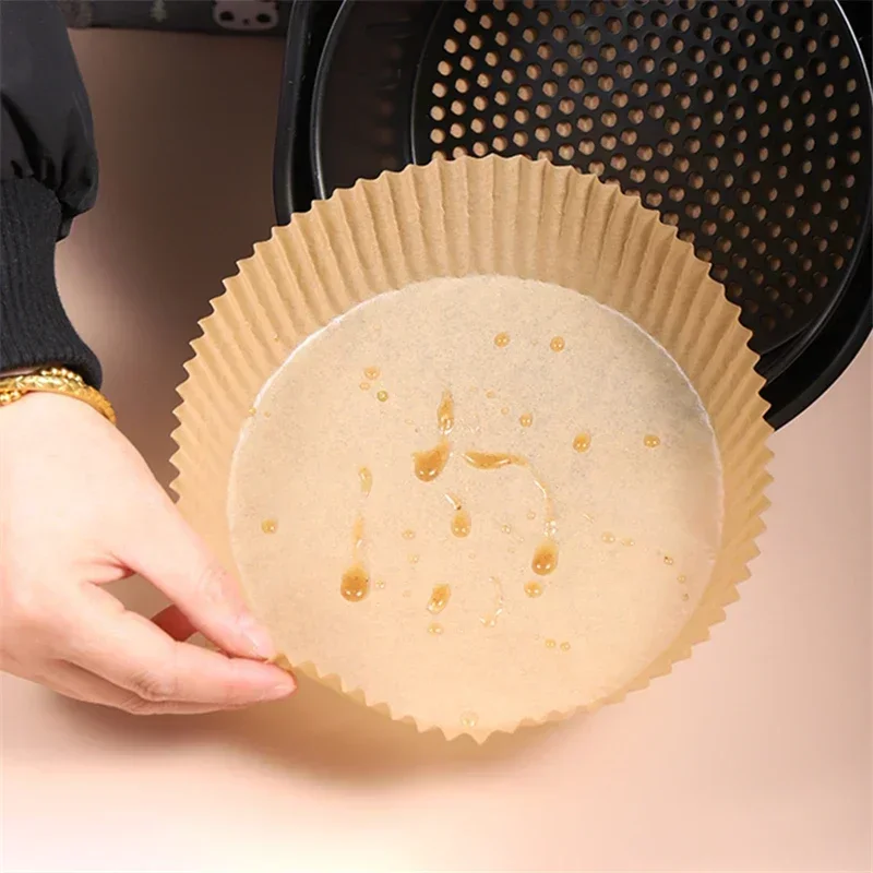 Air Fryer Paper Air Fryer Liners Disposable Air Fryer Liners Air Fryer Accessories 50pcs Air Fryer Disposable Paper Parchment Wood Pulp Steamer Cheesecake Air Fryer Accessories Baking Paper for