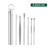6pcs Ear Cleaner Set Earpick Ear Wax Remover Spoon Curette Ear Cleaning Spiral Earpick Easy Earwax Removal Kit Gadget 6