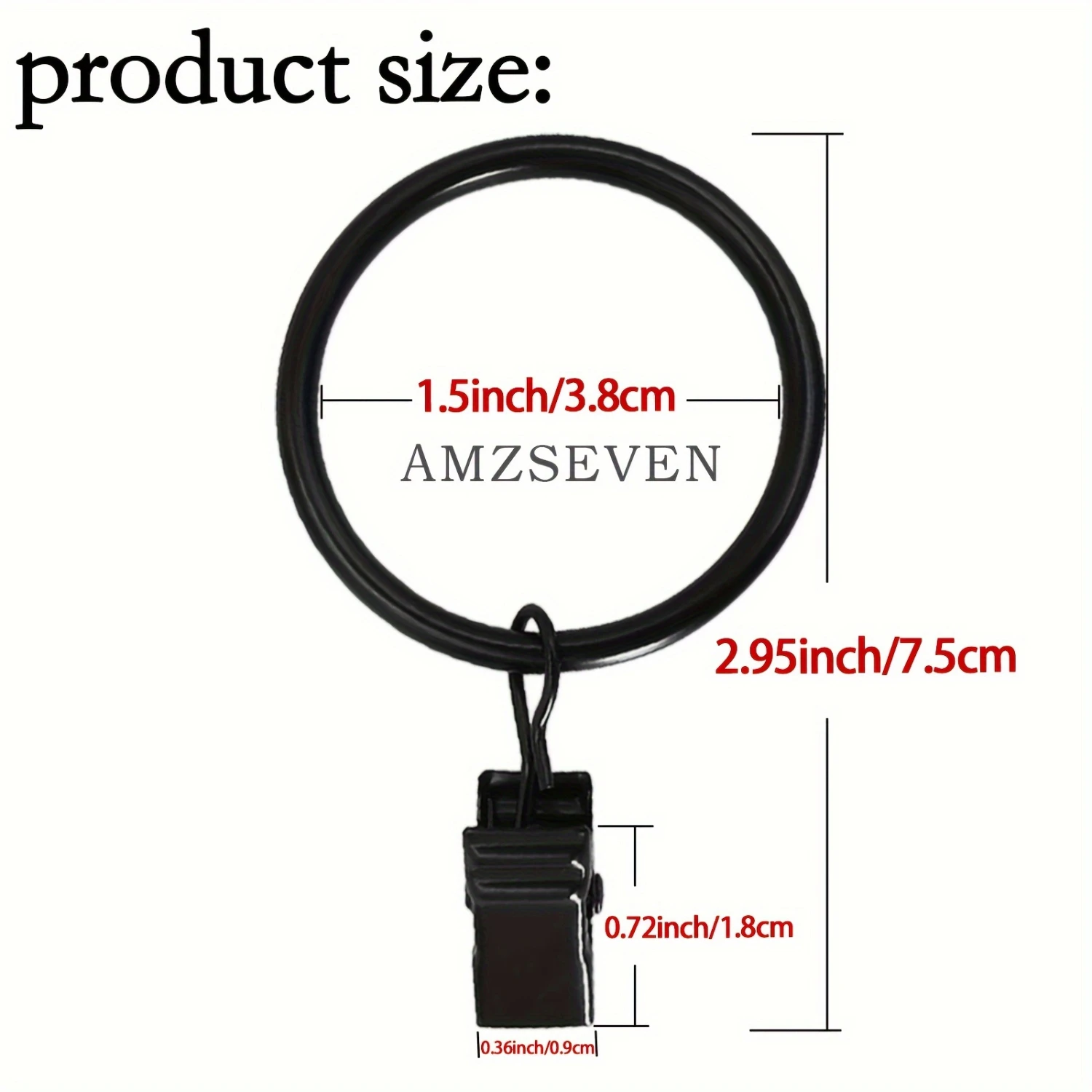 Vintage-Style Metal Curtain Rings With Clips-12/24 Piece, Decorative Drapery , Rustproof Rod Holders For & Office Versatile C