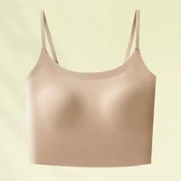 Ubowen S-XL Débardeur Camisole Dos Nu pour Femme avec Coussinets de Poitrine Intégrés, Débardeur Court Sans Couture d'Été avec Bonnets Fixes 6