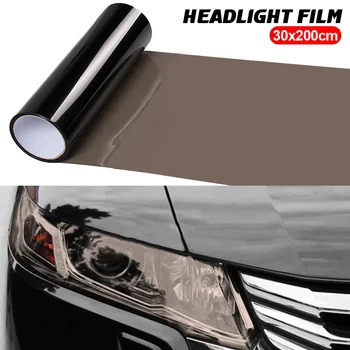30x200 cm Pellicola in PVC per auto Tinta Faro Fanale posteriore Wrap Copertura Pellicola Foil Adesivo Copertura Pellicola blindata Gloss Trasparente Nero chiaro