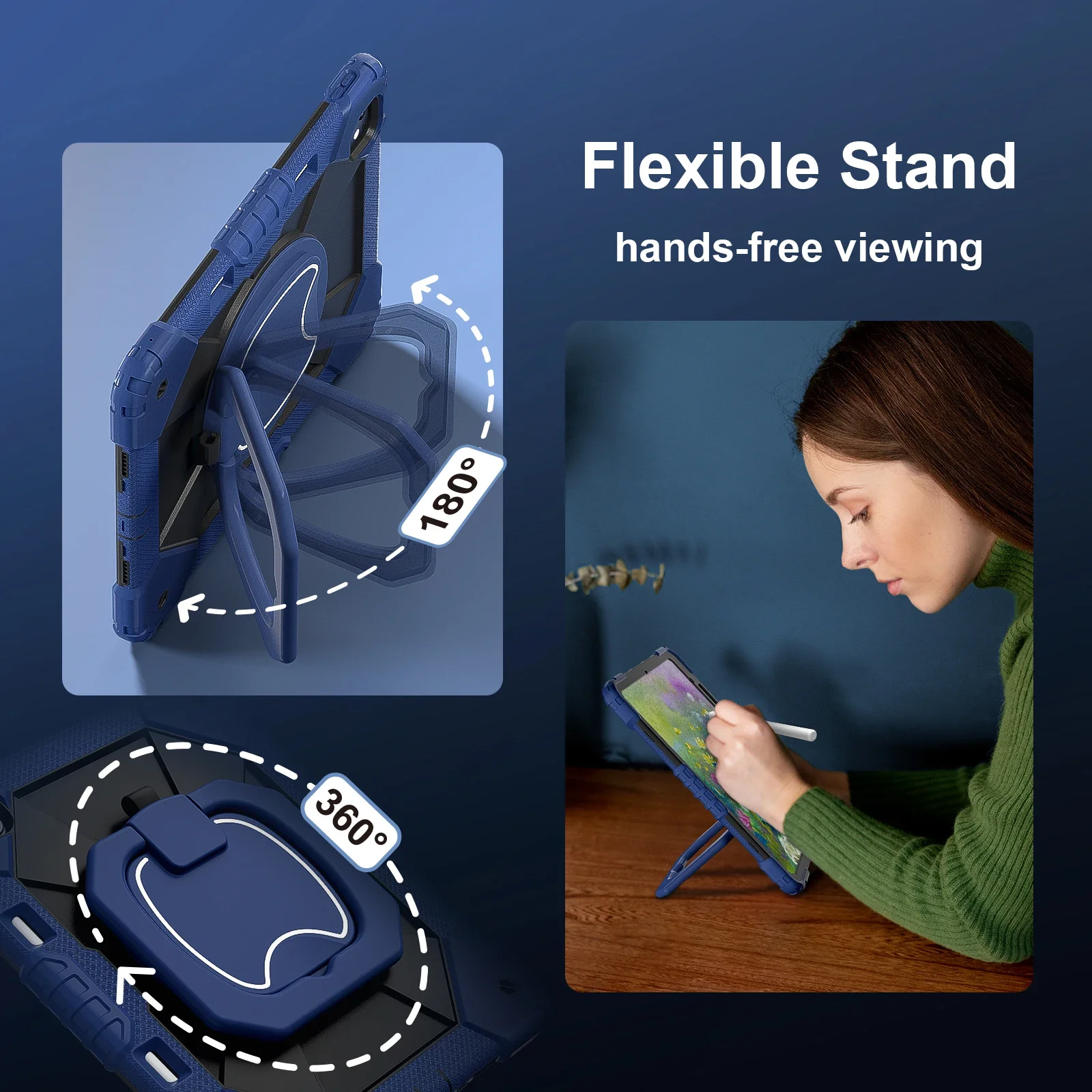 Versatile 360° Rotatable Stand Tablet Case with Shockproof Protection