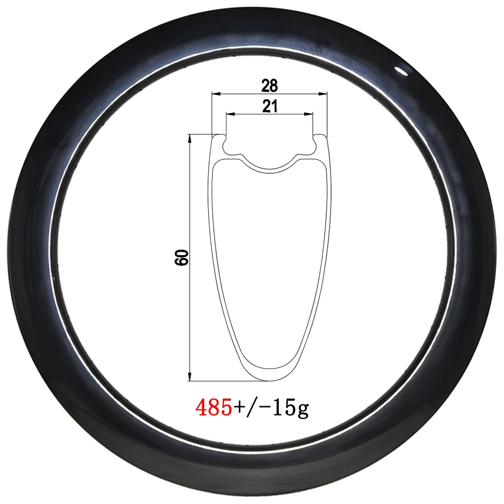 700C 30/35/40/45/50/55/60mm deep carbon rim for road bike disc tubeless 28mm wide 21mm inner 20 21 24 28 32 36 holes UD 3K 12K 6