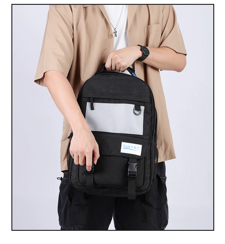 TINYAT Kawaii Laptop-Damenrucksack für Teenager und Mädchen, 20 l, Harajuku-Schultasche für Männer mit versteckten Taschen für Frauen zur Schule – Detail 15