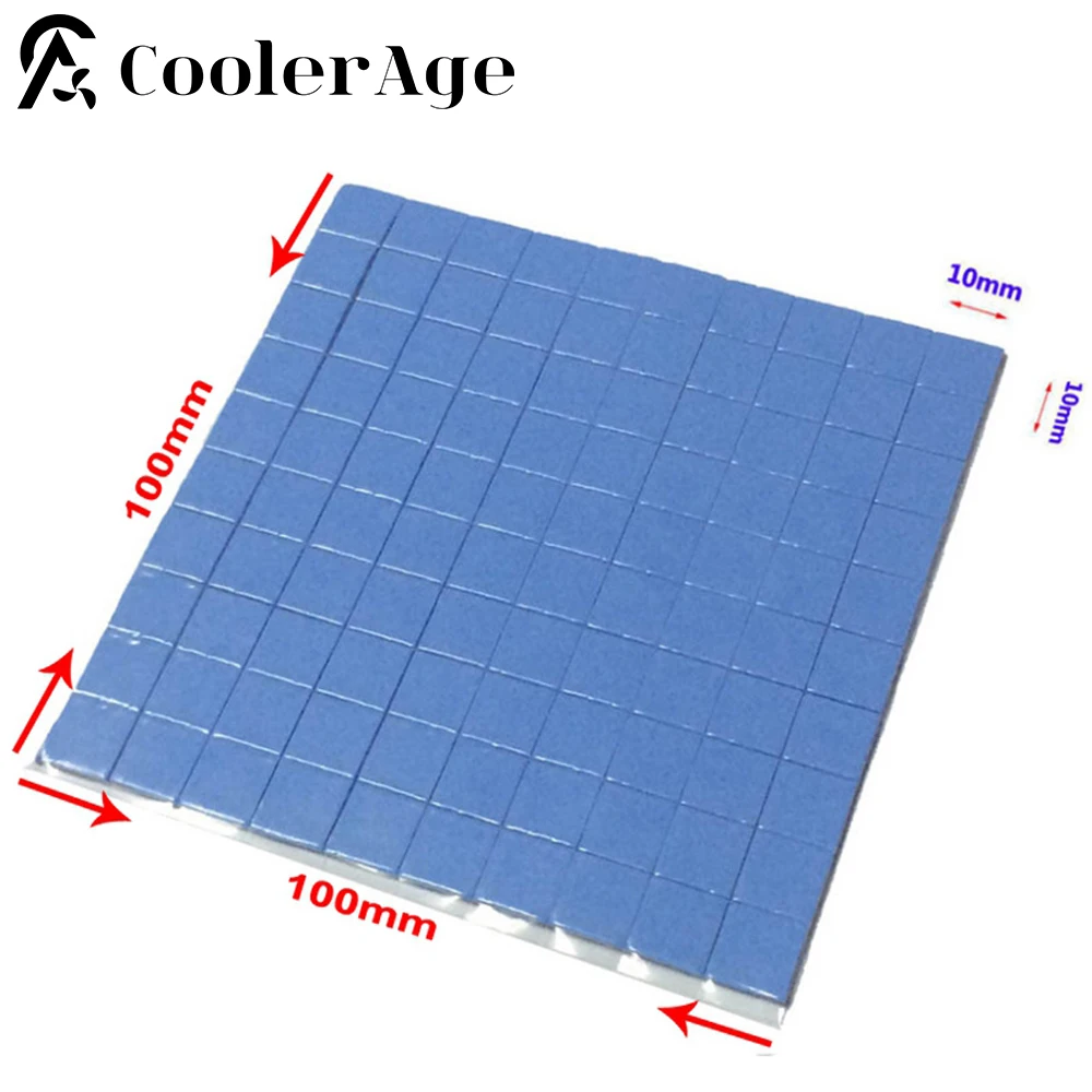 

100 pcs Blue 10mm*10mm*1mm GPU CPU Heatsink Cooling Conductive Silicone Pad Thermal Pad