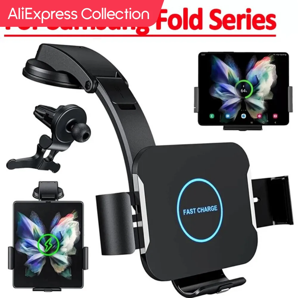 Collezione Aliexpress Caricabatterie Wireless Per Auto Da 15W Supporto Per Telefono Da Auto Con Stazione Di Ricarica Rapida Per Samsung Galaxy Z Fold 