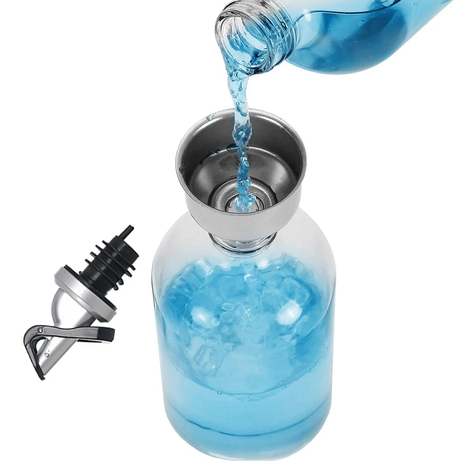 Automatic Mouthwash Dispenser Bathroom Clear Liquid Toothpaste Breath Freshener Bottle Pour Spout Shot Refillable Bottle 1set