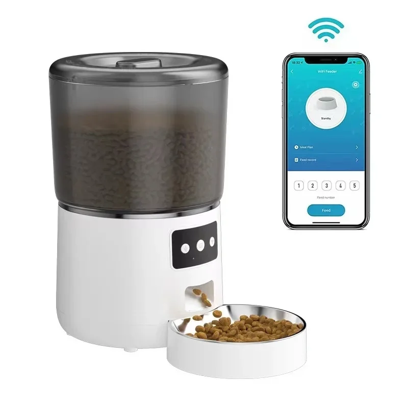 iPetDog 3L Smart Tuya APP Remote Cat and Dog Food Dispenser Timed Quantitative Food Output Automatic Pet Feeder