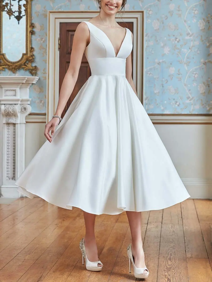 

New Dress Women Summer V Neck Sleeveless Elegant Midi Slit Formal Party Dress