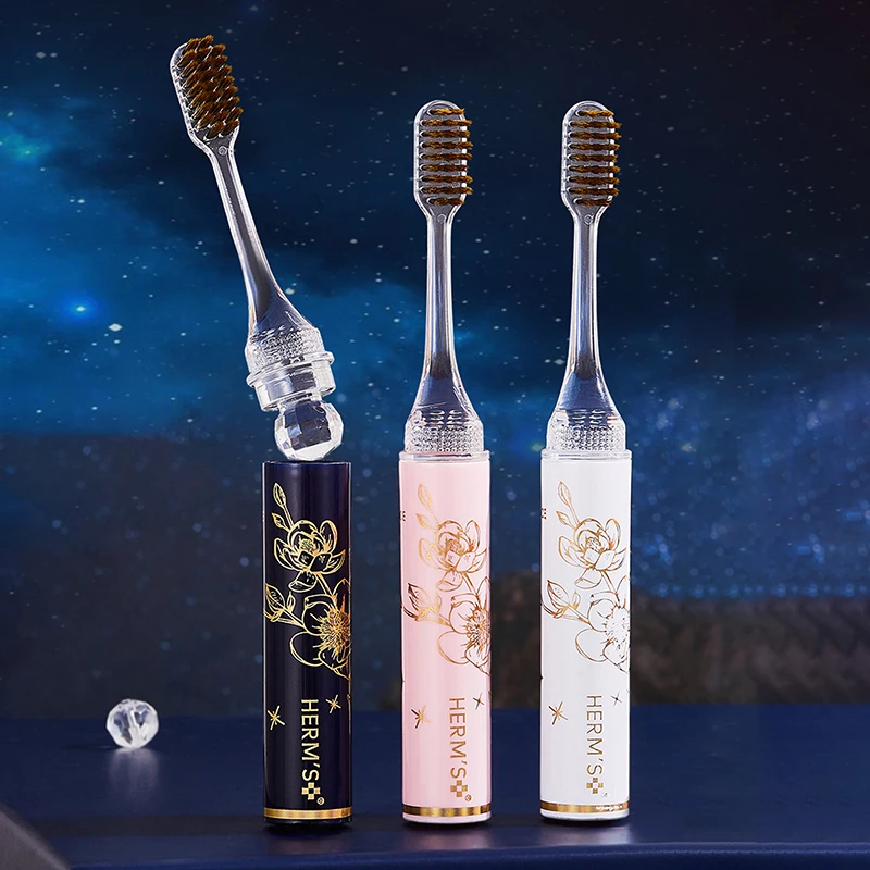 1/3PCS 립스틱 모양의 칫솔 휴대용 분리형 청소 치아 울트라 소프트 구강 케어 선물