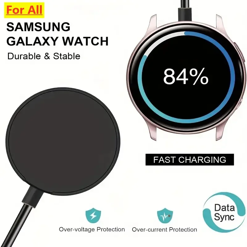 2024 New Portable Watch Wireless Charger For Samsung Galaxy 5 Pro 5/4/3 Active 2/1 Sport/S3 USB-A Watch Magnetic Fast Charging