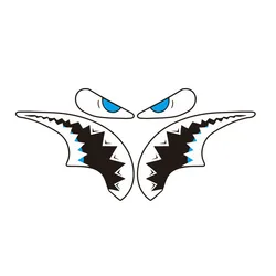 Waterproof Shark-Themed Bicycle Frame Decal (SHARK-Blue)