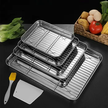 Vassoio per la conservazione degli alimenti da cucina piatti da portata in acciaio inossidabile BBQ spezie al vapore piatti a Buffet organizzatori per la casa utensili 1