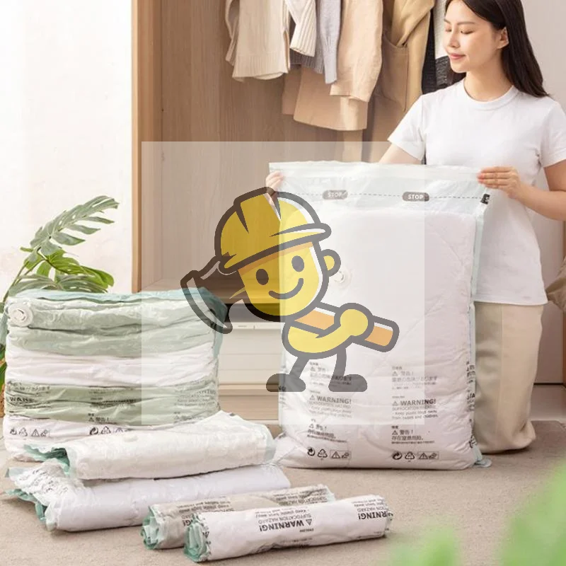 No Pump Design Vacuum Compression Storage Bags Extra Large For Clothes Blankets Bedding Bedroom Storage