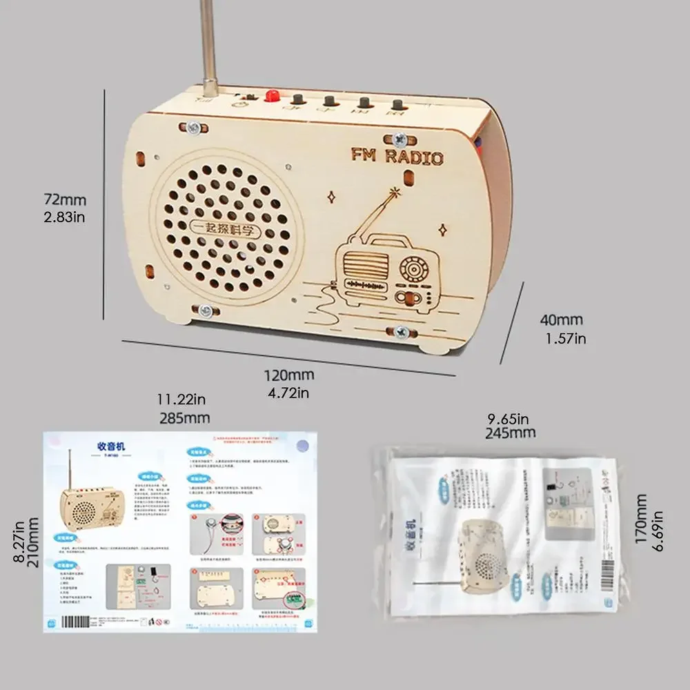 Vintage-Inspired DIY Wooden Radio Kit - Educational STEM Building Toy and 3D Puzzle Craft