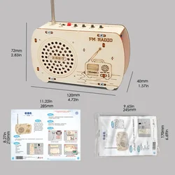 Vintage - Inspired DIY Wooden Radio Kit - Educational STEM Building Toy and 3D Puzzle Craft (Khaki)