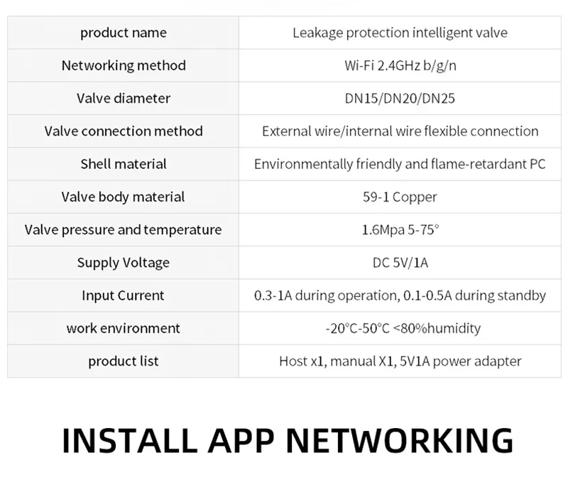 Tuya Smart WiFi Water & Gas Valve DN15/20/25, Alexa & Google Home Compatible, AP