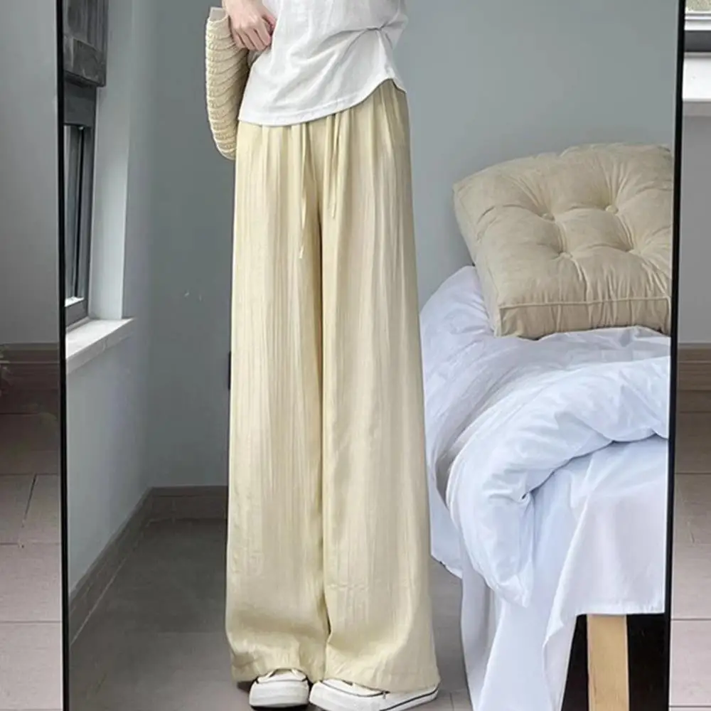 Women’s ice silk high waist wide leg loose summer trousers 2365