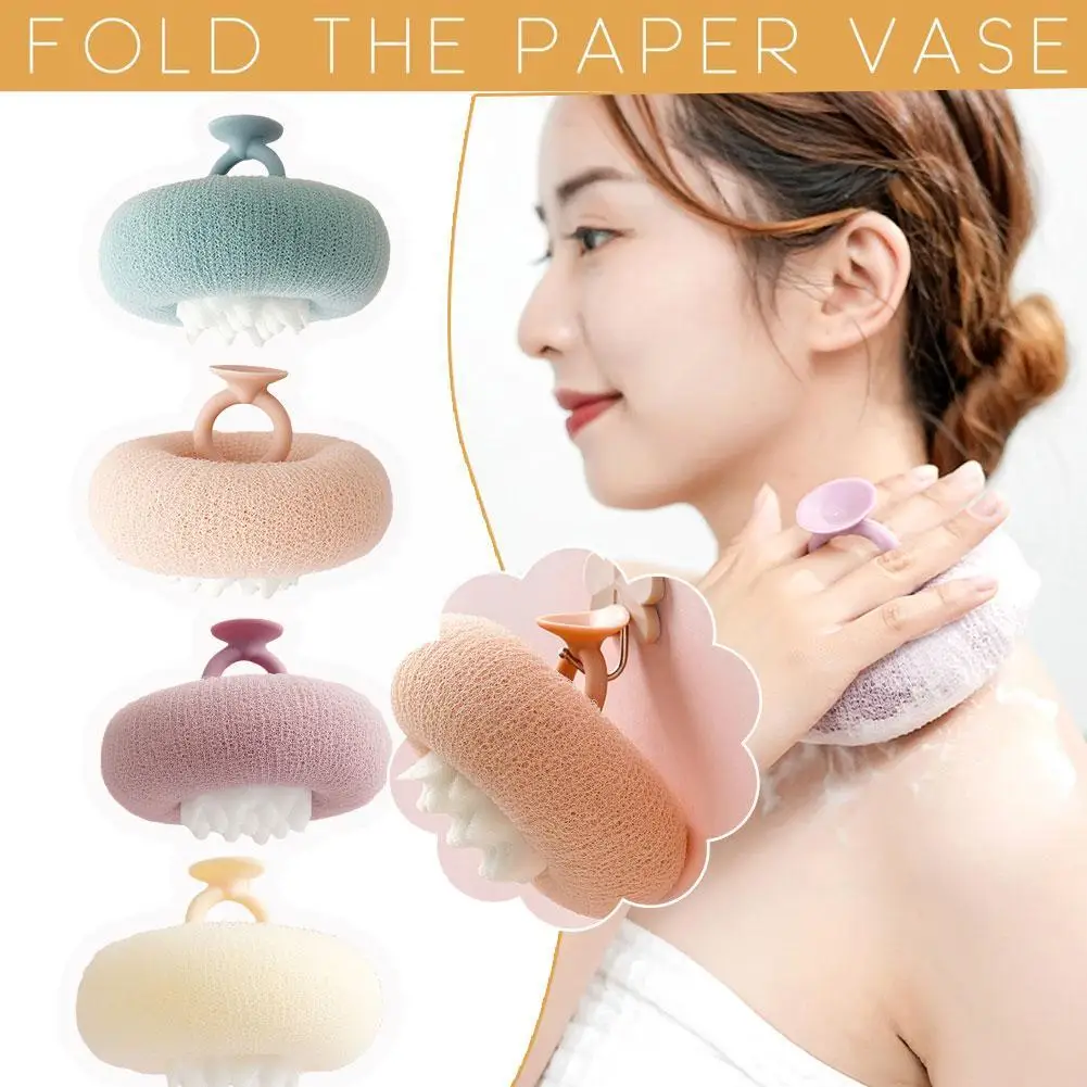 Bath Towel Scrub Bath Massage Bath Ball With Sucker Wipe Towel Rub Bath Back Mud Brush Sponge Brush Bath Bath U9J7 4