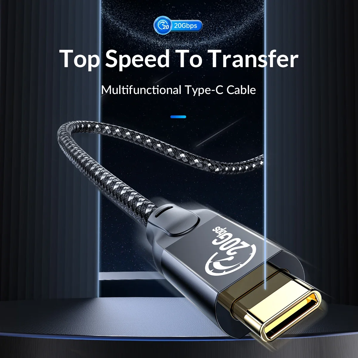 ORICO 고속 충전기 충전 코드, 20Gbps 케이블, USB C to C PD100W, USB3.2 Gen2 HD, 4K @ 60Hz 브레이드 와이어, C타입 익스텐션 라인 카벨