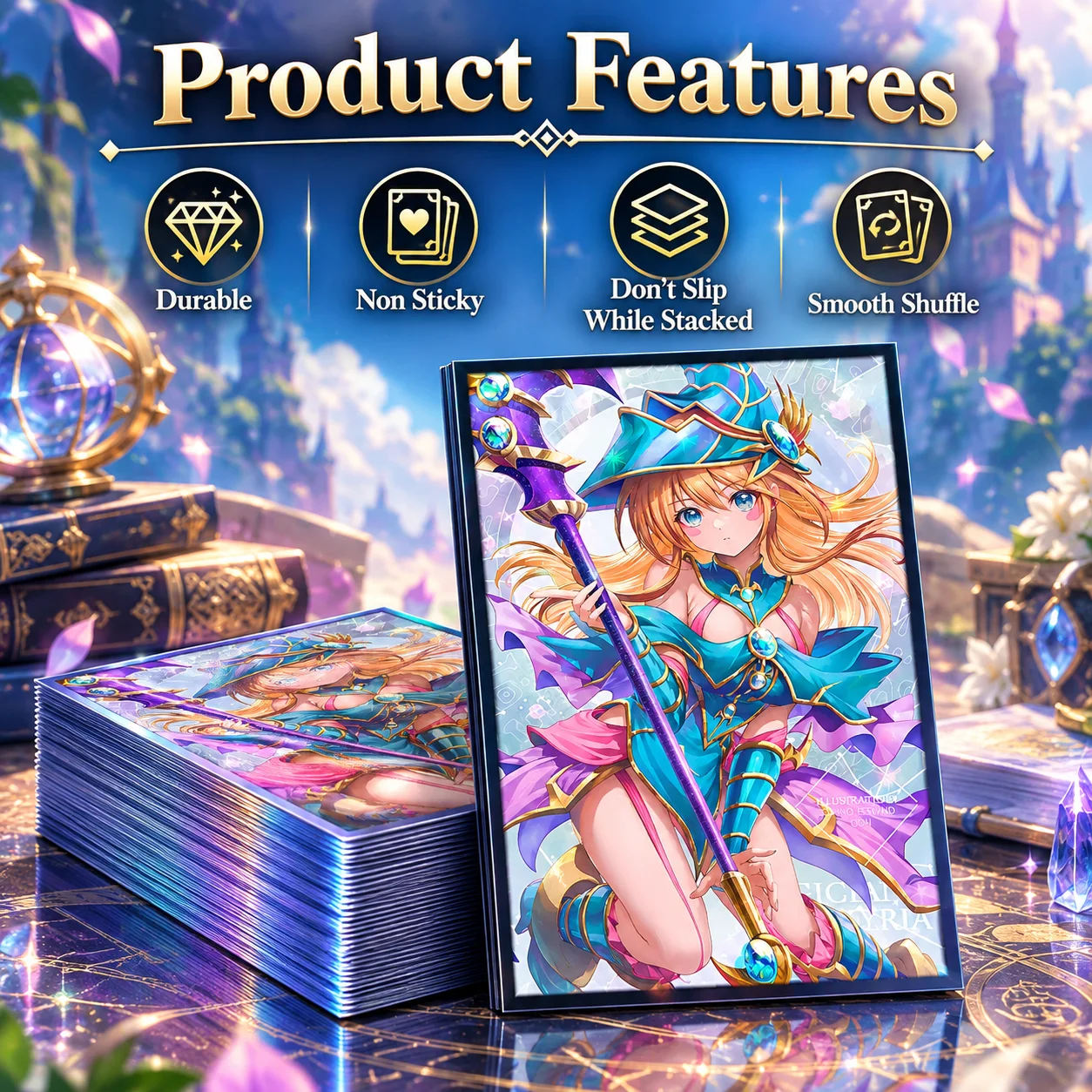 63x90mm 50 Stück Laser Anime Kartenhüllen Sammelkartenhüllen Japanischer Kartenschutz für YGO Spielkarten