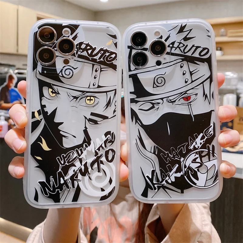 Naruto Phone Case IPhone 13 12 11 14 15 Pro Max Soft Silicone Cover Sasuke Kakashi Anime Funda Gift